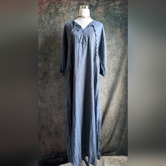 Crossley Dresses | Crossley Linen Tunic Maxi Dress Xs | Color: Blue | Size: Xs | Pm-66550917's Closet